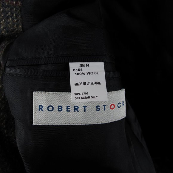 Wool, plaid, single breasted blazer (Robert Stock) - Picture 8 of 8